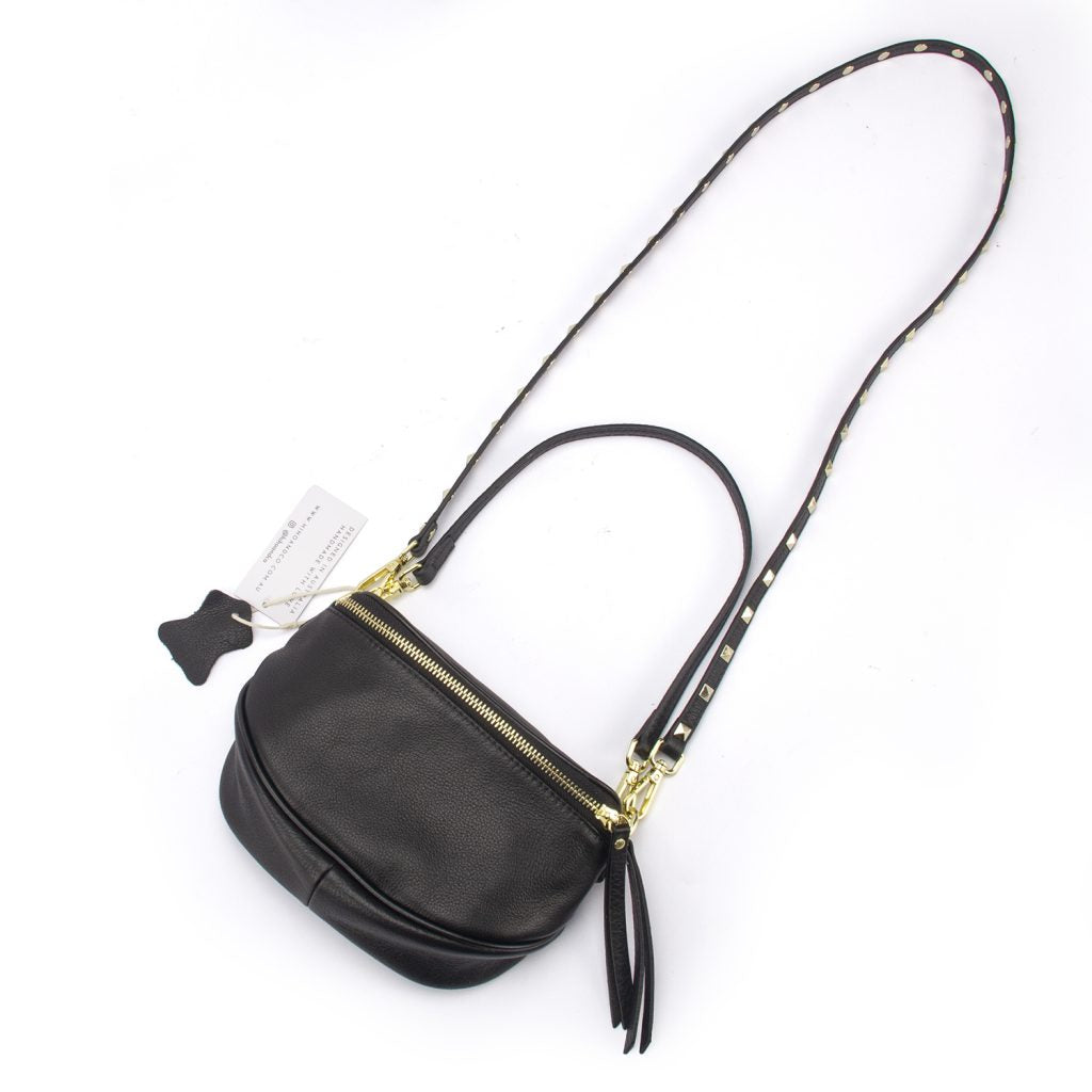 Mini black and online gold bag