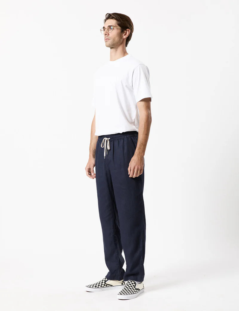 MR SIMPLE - Burbank Linen Pant Navy