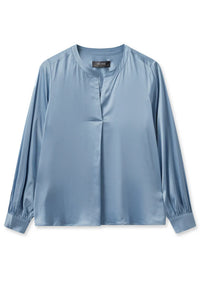 Mos Mosh - Enfa Satin Blouse Blue Shadow