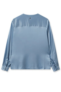 Mos Mosh - Enfa Satin Blouse Blue Shadow