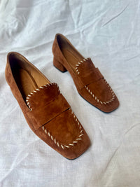 Piazza Grande - Chestnut Suede Stitched Loafer