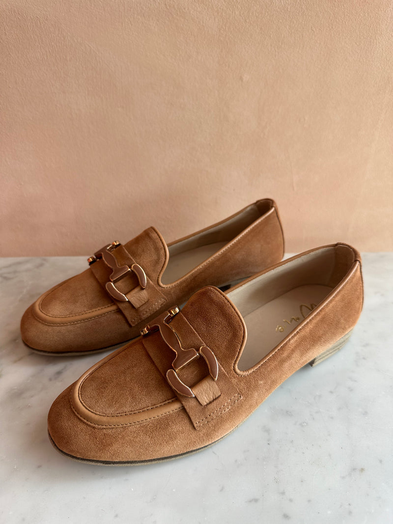 WAVE - 28445 Suede Tobacco Tan Loafer