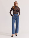 Staple the Label - Zadie Mesh Top Camel/Black