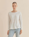 Amelius - Priya Long Sleeve Linen Jersey Top Ivory