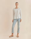 Amelius - Priya Long Sleeve Linen Jersey Top Ivory