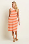 Brakeburn - Ava Stripe Sleeveless Dress Coral