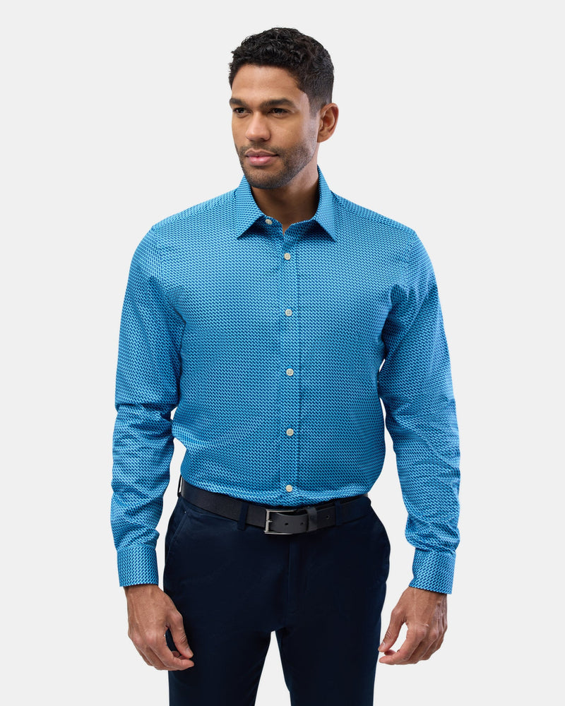 Brooksfield - Premium Shirt Aqua Print