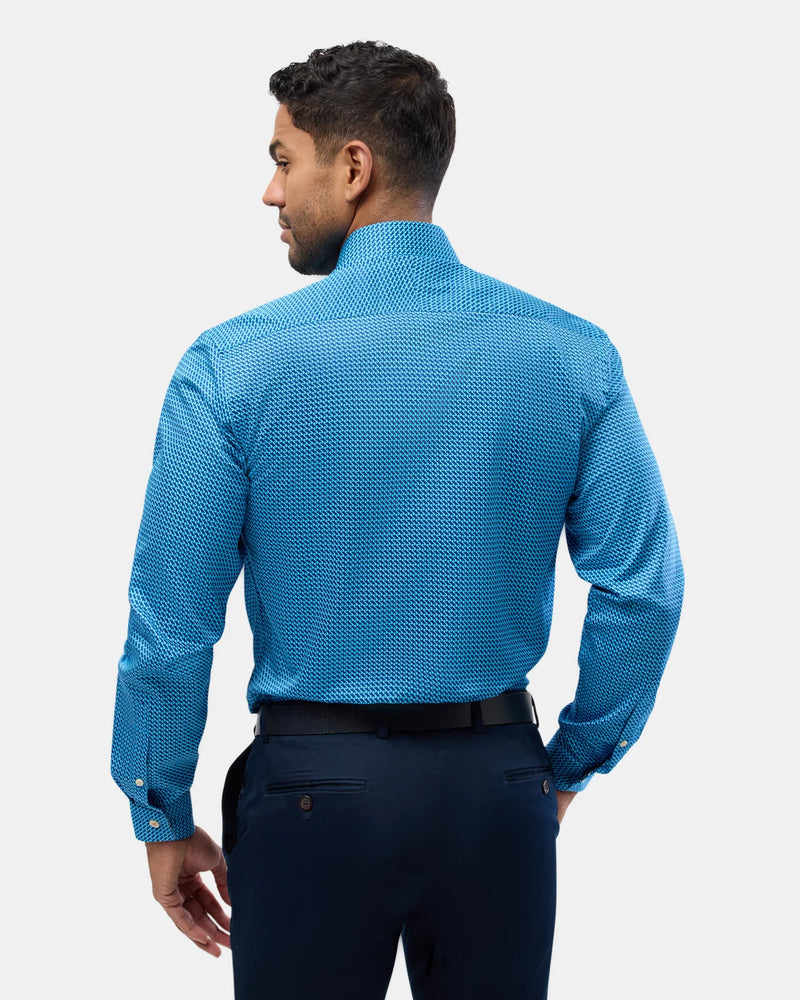 Brooksfield - Premium Shirt Aqua Print