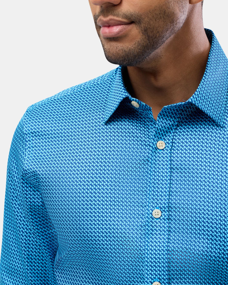 Brooksfield - Premium Shirt Aqua Print