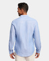 Brooksfield - Linen Blue stripe L/S shirt