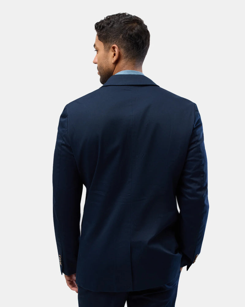 Brooksfield - Navy Unstructured Comfort Cotton Twill Blazer