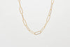 FINERRINGS - Elongated Linked Short Chain Yellow Gold 18 Inch