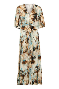 Gestuz - Reena Maxi Dress Blue Brown Rust