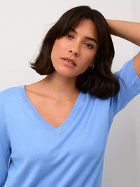 Kaffe - Lizza V-neck Pullover Vista Blue