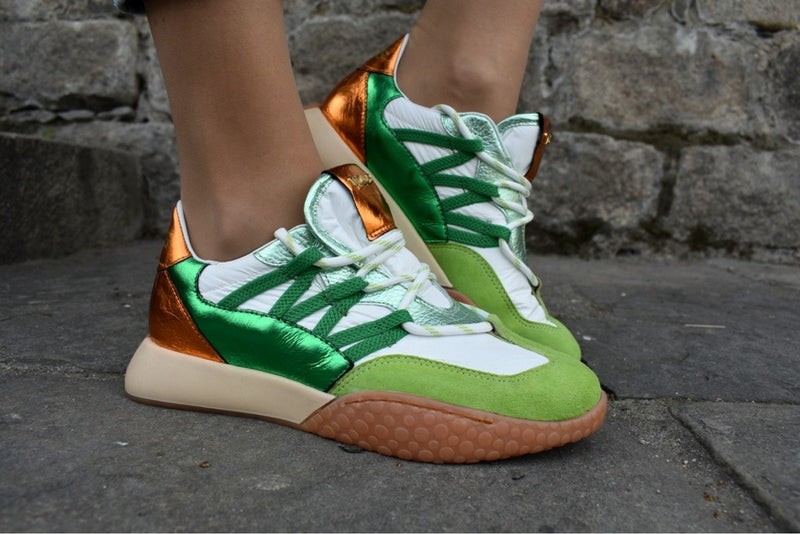 MJUS - Metallic Sneaker Green/White/Orange