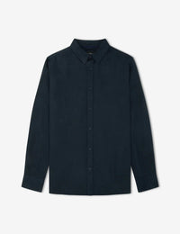 MR SIMPLE- Linen Long Sleeve Shirt Navy