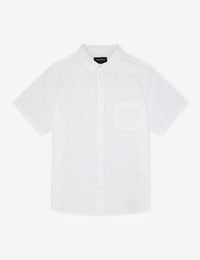 MR SIMPLE - Linen Short Sleeve Shirt  White