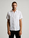 MR SIMPLE - Linen Short Sleeve Shirt  White