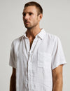 MR SIMPLE - Linen Short Sleeve Shirt  White