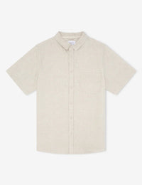 MR SIMPLE - Linen Short Sleeve Shirt Natural