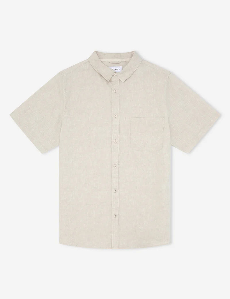 MR SIMPLE - Linen Short Sleeve Shirt Natural