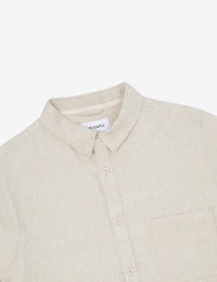 MR SIMPLE - Linen Short Sleeve Shirt Natural