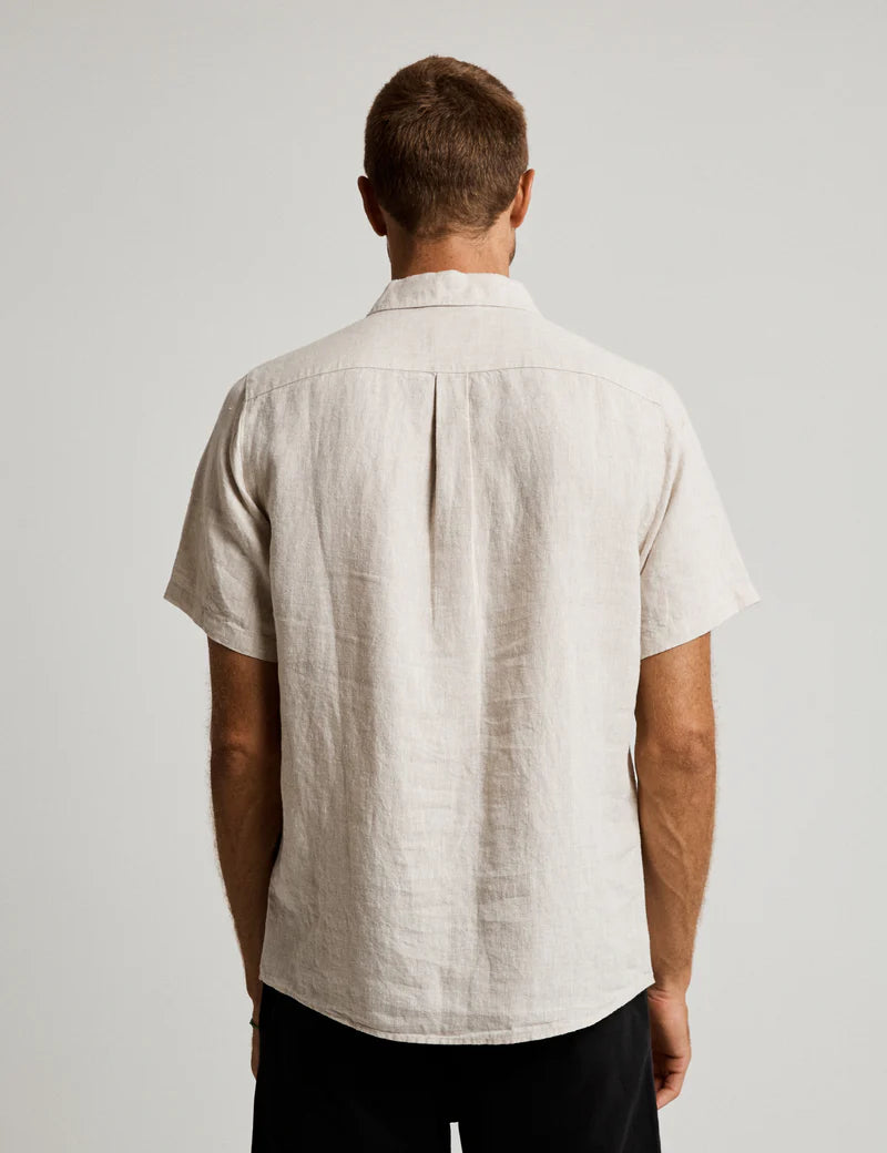 MR SIMPLE - Linen Short Sleeve Shirt Natural