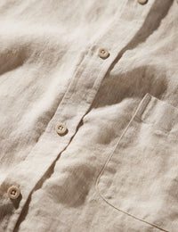 MR SIMPLE - Linen Short Sleeve Shirt Natural