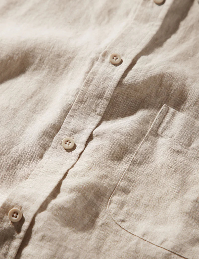 MR SIMPLE - Linen Short Sleeve Shirt Natural