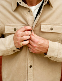 Mr Simple - Quilted Cord Jacket Stone