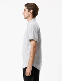 MR SIMPLE - Seersucker Short Sleeve Shirt Black/White