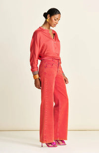 POM Amsterdam - Wide Leg Jeans Baked Red