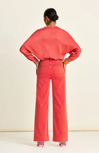 POM Amsterdam - Wide Leg Jeans Baked Red