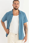 Rhythm - Classic Linen Short Sleeve Shirt Mineral Blue