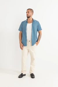 Rhythm - Classic Linen Short Sleeve Shirt Mineral Blue