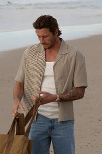 Rhythm - Cross Check Relaxed SS Shirt Natural