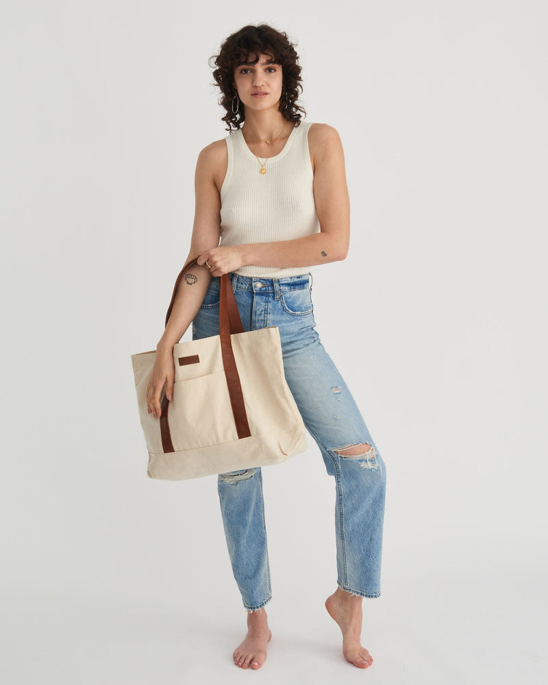 STITCH AND HIDE - Shopper Tote Natural (no zip)