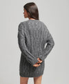 Superdry - Cable Knit Dress in Charcoal Marle