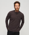 Superdry - Waffle Long Sleeve Henley Top Chocolate Plum