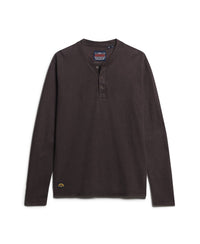 Superdry - Waffle Long Sleeve Henley Top Chocolate Plum