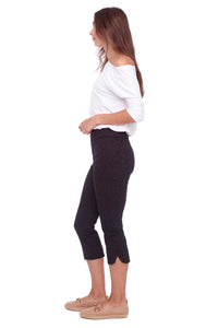 UP! Pants - Black Jacquard Techno Crop Pant 23 inch