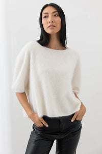 Mia Fratino - Erika Tee Polar White Brushed Cashmere