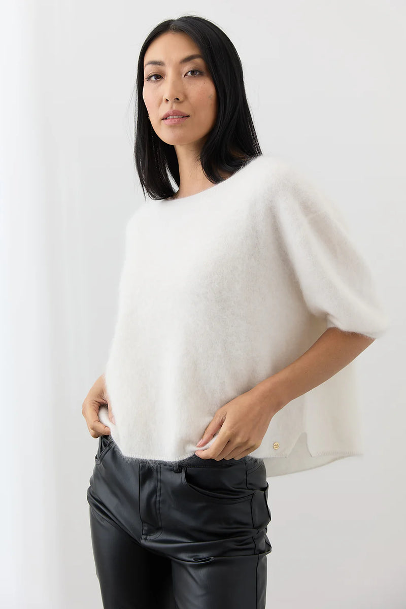 Mia Fratino - Erika Tee Polar White Brushed Cashmere