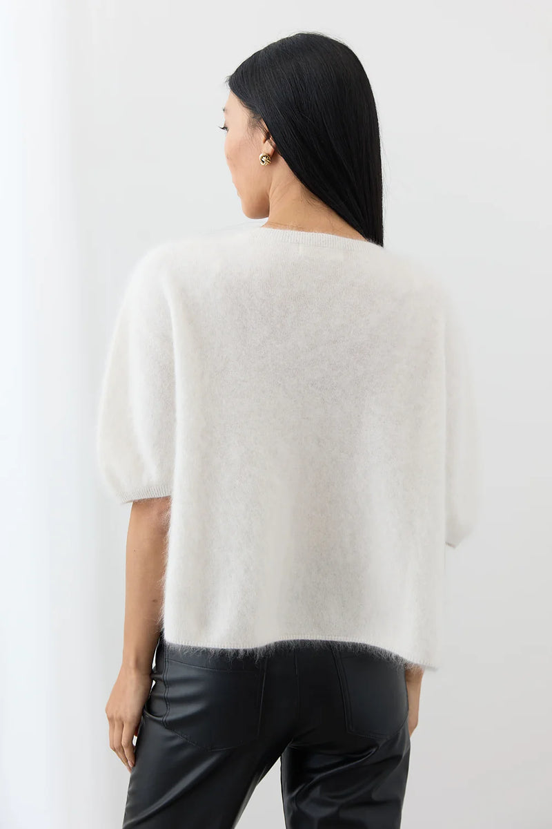 Mia Fratino - Erika Tee Polar White Brushed Cashmere