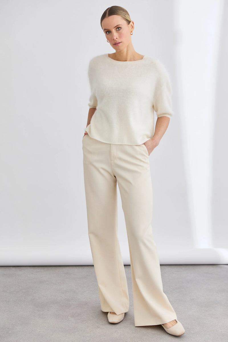 Mia Fratino - Erika Tee Polar White Brushed Cashmere