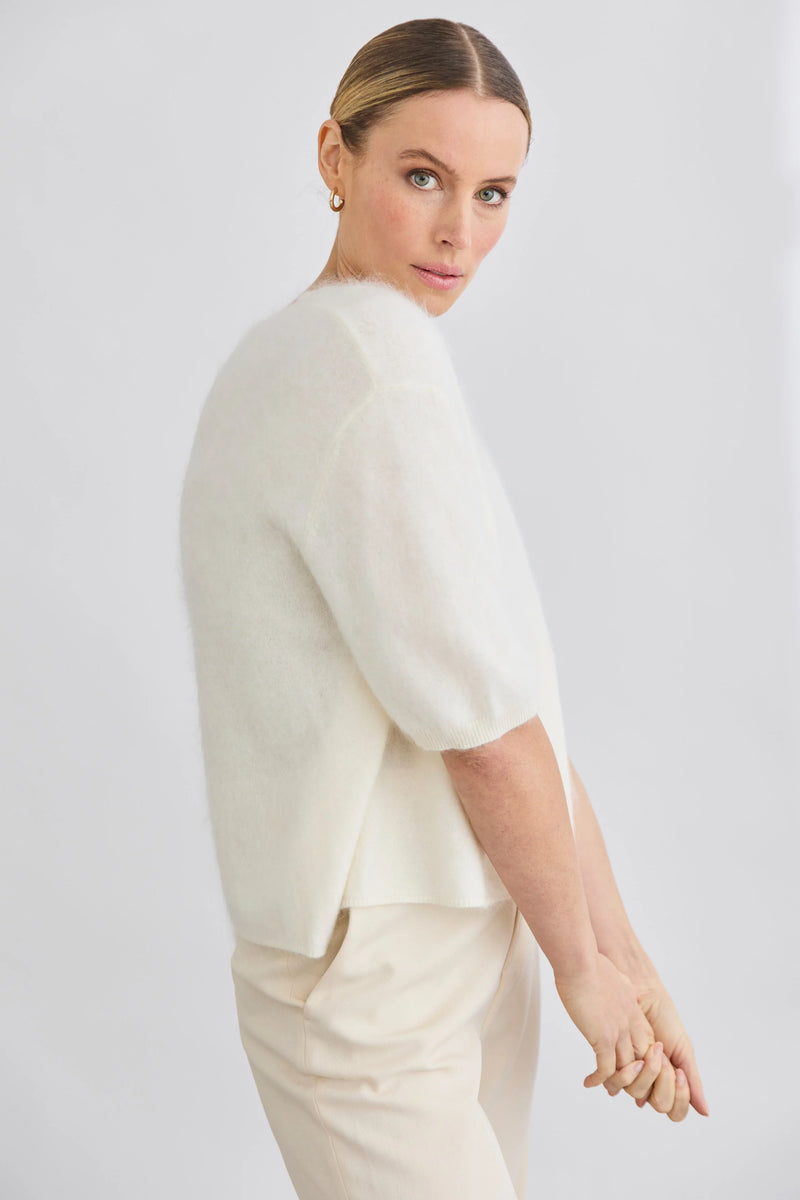 Mia Fratino - Erika Tee Polar White Brushed Cashmere