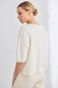 Mia Fratino - Erika Tee Polar White Brushed Cashmere