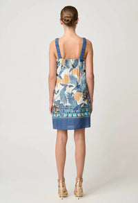 ONCE WAS - Landa Linen Viscose Print Shift Dress Tukano